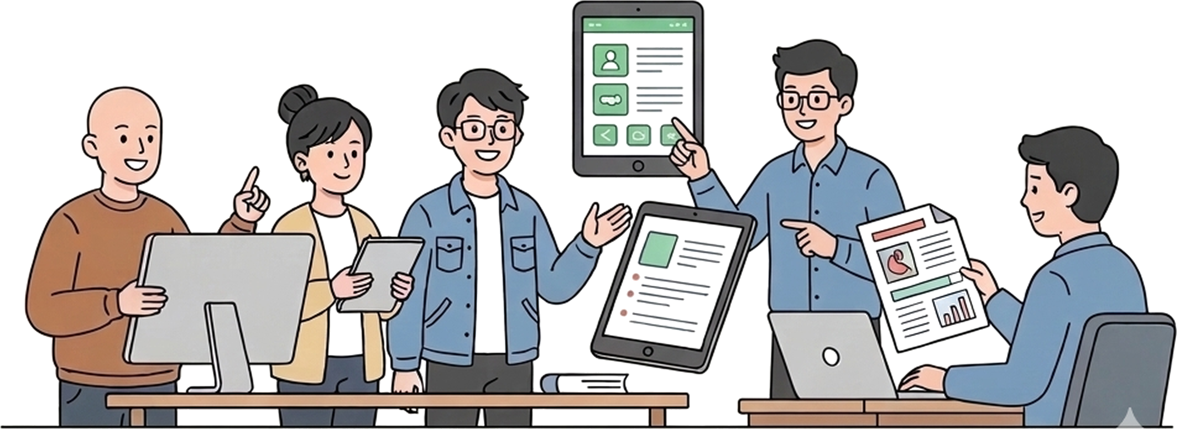 Team collaborating on web development projects