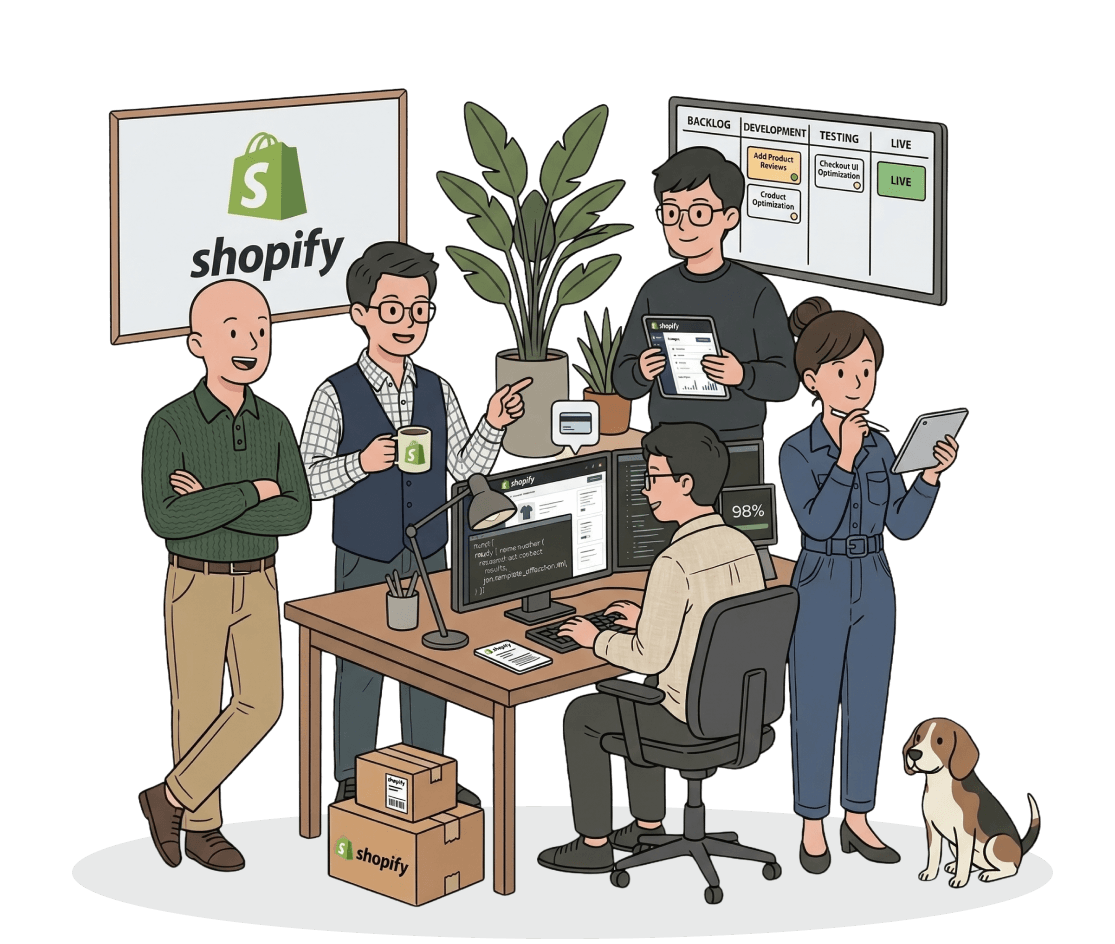 Shopify development team illustration