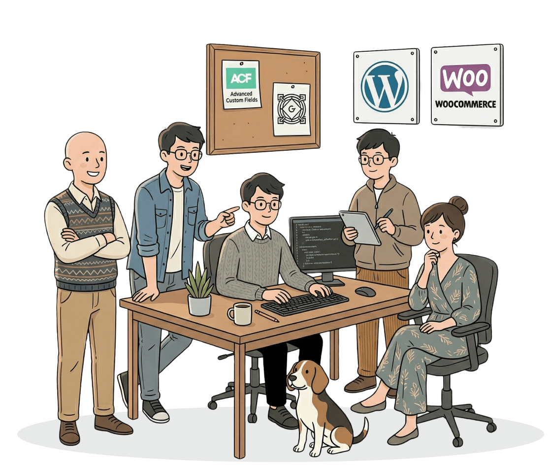 WordPress development team illustration